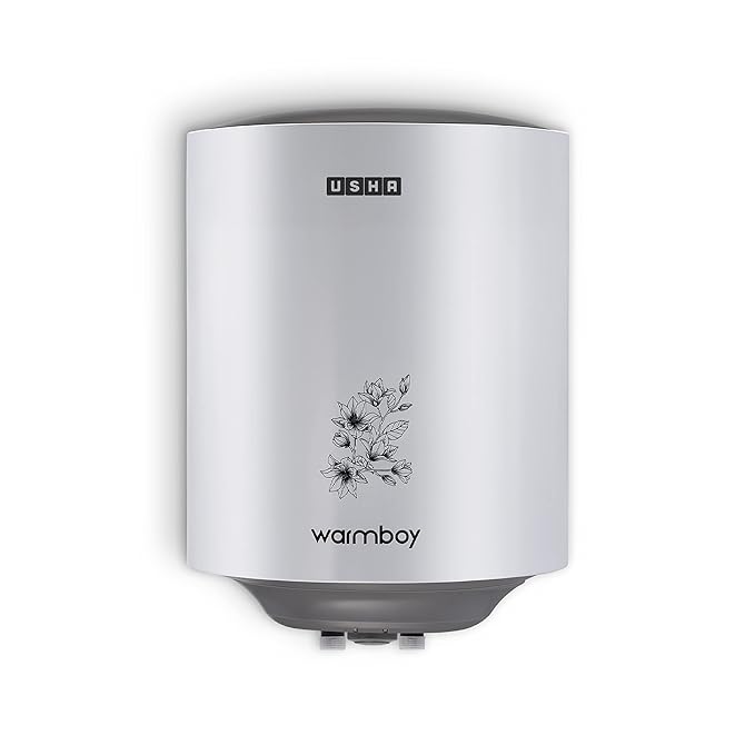 USHA Warmboy 25 Litre Storage Wall Water Heater (White)