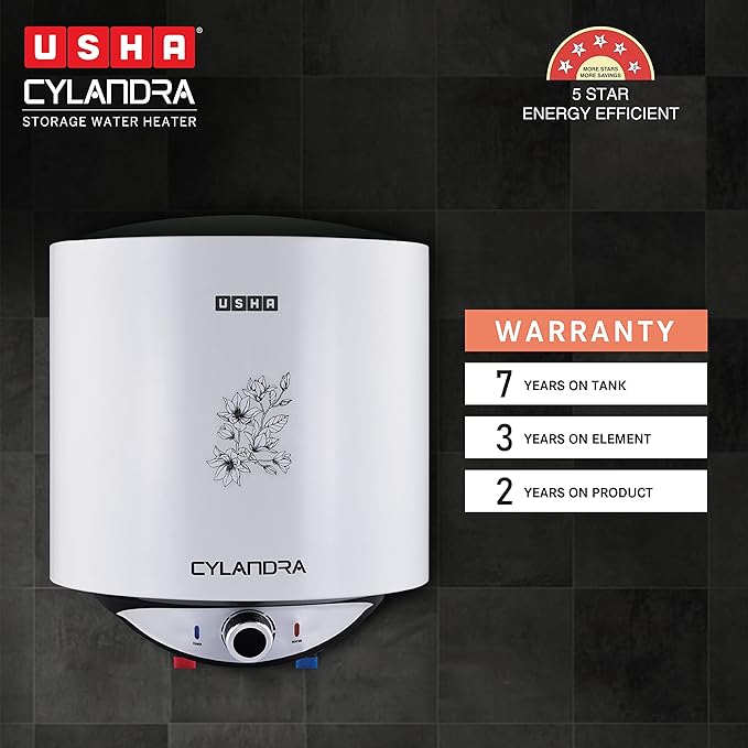 USHA 15 L Storage Water Geyser (Cylandra 15L Storage Water Geyser - Grey)