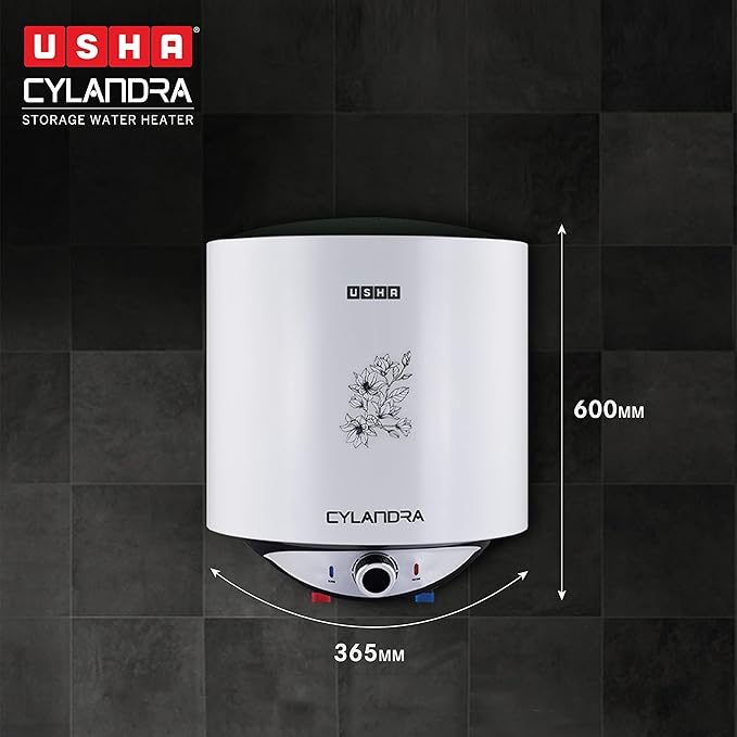 USHA 25 L Storage Water Geyser (Cylandra, Grey)