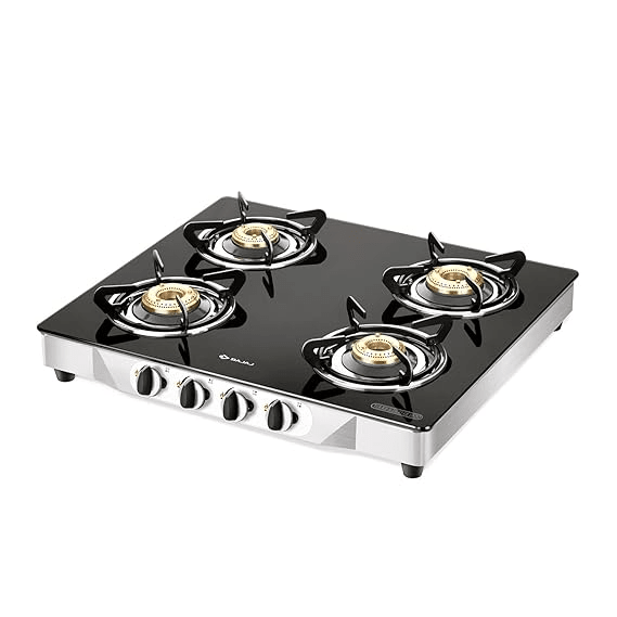 BAJAJ CGX4-4B Glass, Stainless Steel Manual Gas Stove  (4 Burners)