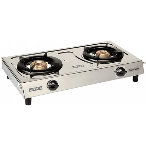 USHA Maxus GS2 001 Stainless Steel Manual Gas Stove  (2 Burners)