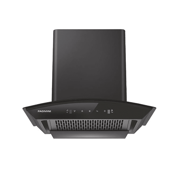 Padmini Essentia Delta 60 Auto Auto Clean Wall and Ceiling Mounted BLACK 1450 CMH Chimney