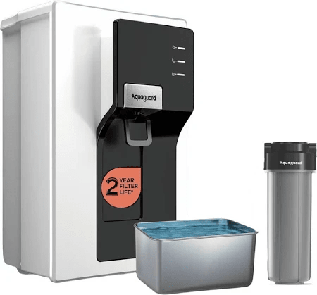 Aquaguard Astor Enrich 2X RO+UV Stainless Steel Alkaline 8-Stage Purification. 5 L RO + UV + Alkaline Water Purifier  (WHITE - BLACK)