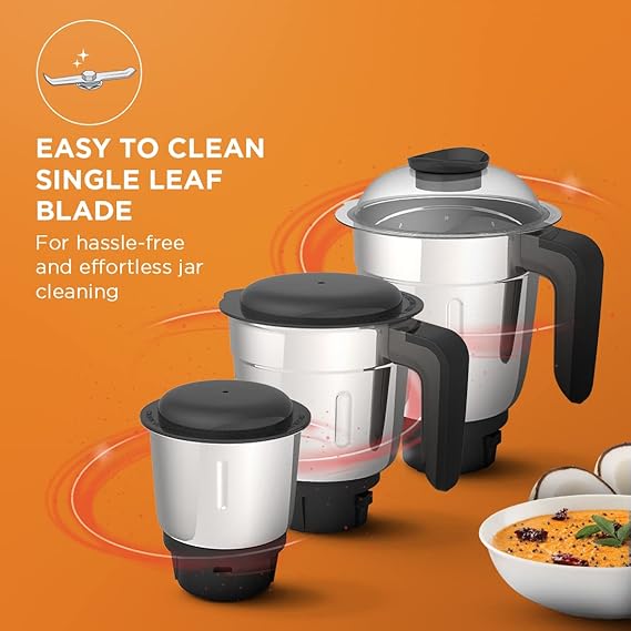 Crompton DuroElite 800 W Mixer Grinder  (ACGM-DUROELITE3J | 3 Jars | Mettalic Black Finish)