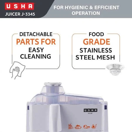 USHA 1 450 W Juicer Mixer Grinder  (JMG3345 | 2 Jars | White)