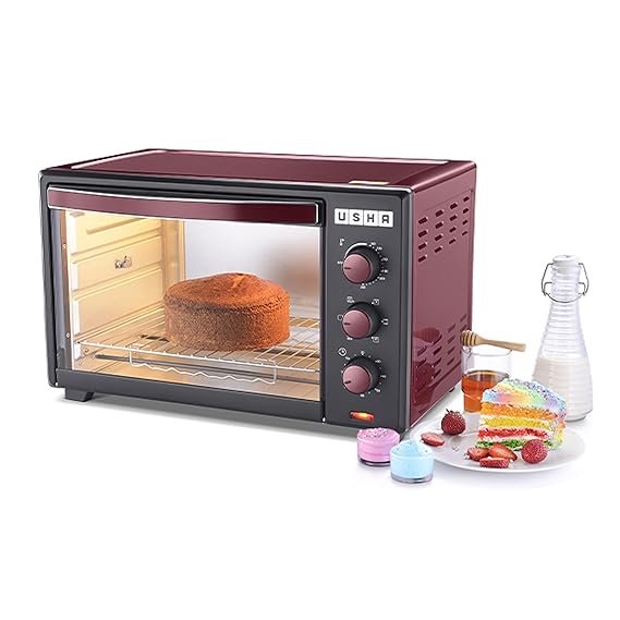 USHA 35-Litre Oven Toaster Grill (OTG)  (OTGW 3635RC, Wine & Matte Black)