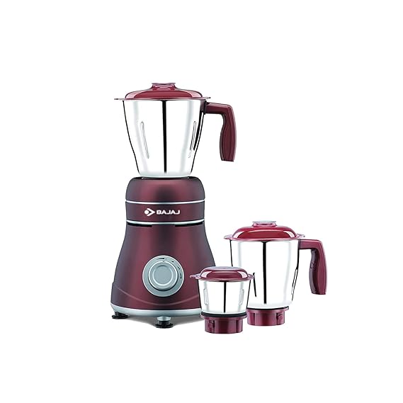 BAJAJ Ivora 800 W Mixer Grinder  (IVORA (410530) | 3 Jars | Crimson Red)