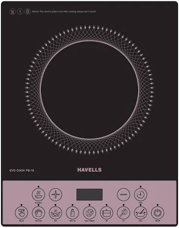 HAVELLS 1600 W Induction Cooktop Push Button  (Black, Purple, EVO COOK PB 16)