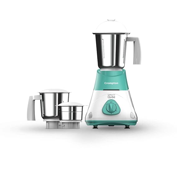 Crompton qube 750 W Mixer Grinder  (QUBE 750X Mixer Grinder with MaxiGrind with 5 year warranty | 3 Jars | White, Green)