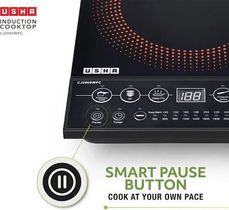 USHA 2000 W Induction Cooktop Push Button  (Black, CJ2000WPC)