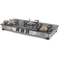 USHA EBONY NEO 3003 SS 3BURNER Glass Manual Gas Stove  (3 Burners)