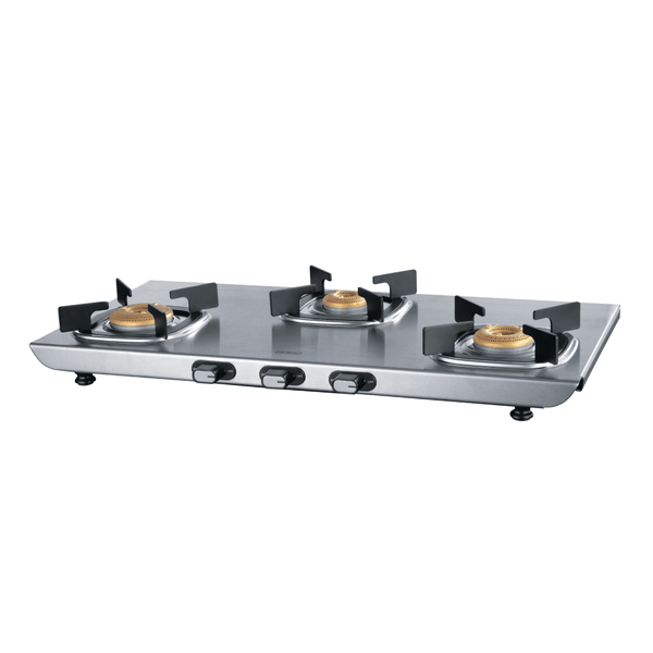 USHA Stainless Steel Manual Gas Stove  (3 Burners)