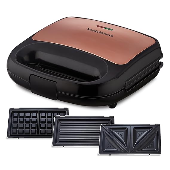 Morphy Richards by BAJAJ ELECTRICAL LUXE TWG Grill, Toast, Waffle  (ROSEGOLD, Black)