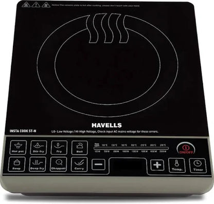 HAVELLS 2000 W Induction Cooktop Push Button  (Black, Grey, GHCICDNK200)