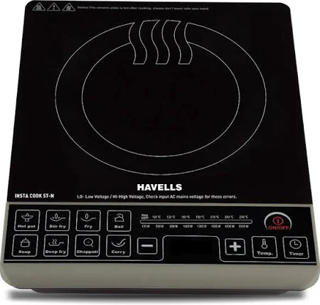 HAVELLS 2000 W Induction Cooktop Push Button  (Black, Grey, GHCICDNK200)