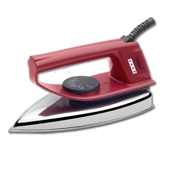 USHA EI 4175-M Metal Bottom Non-Stick Coated 750 W Dry Iron  (Red)
