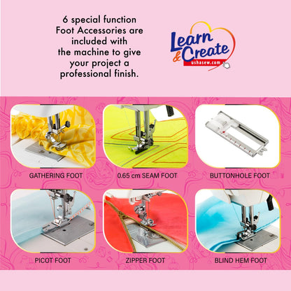 USHA My Fab Barbie Electric Sewing Machine  ( Built-in Stitches 21)