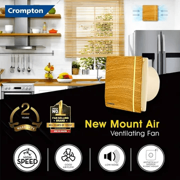Crompton CROM0341 with 2 Year Warranty Silent Operation 150 mm Exhaust Fan  (Wooden | Pack of 1)