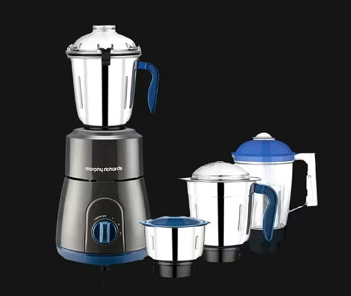 Morphy Richards 750w 750 W Mixer Grinder  (Relish 750w 4 Jars Mixer Grinder | 4 Jars | Black and Blue)