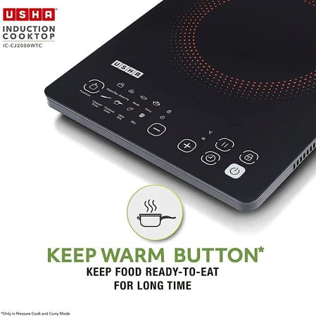 USHA 2000 W Induction Cooktop Touch Panel  (Black, CJ-2000 Wtcxtl 2000 watt)