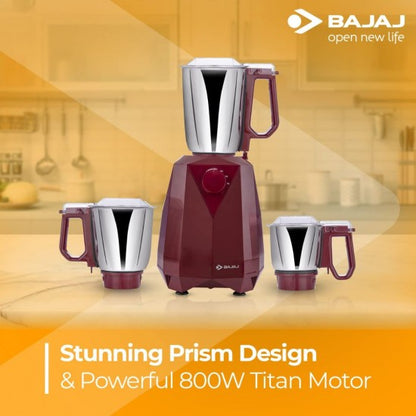 BAJAJ Juvel Mixer Grinder (MAROON) 240 W Mixer Grinder  (410554 | 3 Jars | Maroon)