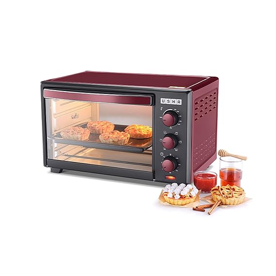 USHA 29-Litre Oven Toaster Grill (OTG)  (OTGW 3629R, Wine & Matte Black)