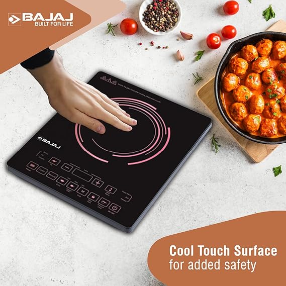BAJAJ 2000 W Induction Cooktop Touch Panel  (Black, Pink, ICX 200 FP (740304))