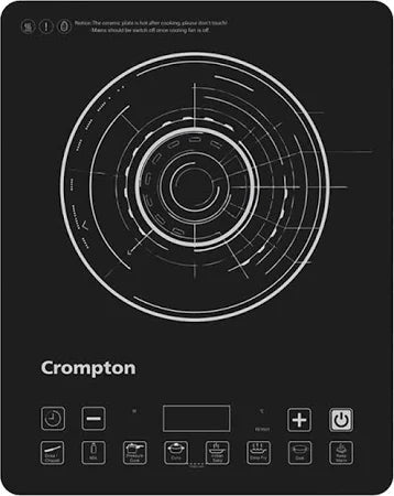 Crompton 2100 W Induction Cooktop Touch Panel  (Black, Silver, ACGIC-INSTSERV2100)
