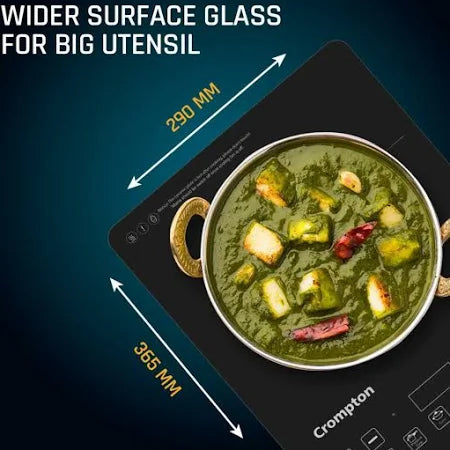 Crompton 2100 W Induction Cooktop Touch Panel  (Black, Silver, ACGIC-INSTSERV2100)