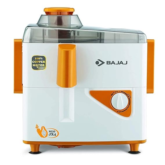 BAJAJ Neo 450 W Juicer Mixer Grinder  (Neo JX4 | 2 Jars | White, Orange)